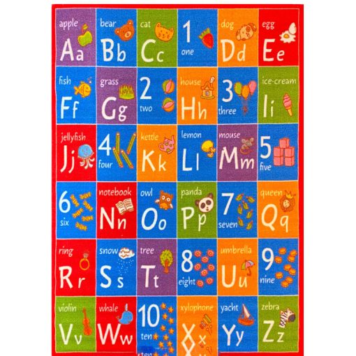 Aladár gyerekszőnyeg ABC mintás színes