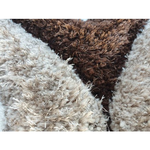 Samira Barna Bézs Shaggy Szőnyeg 80 x 150 cm
