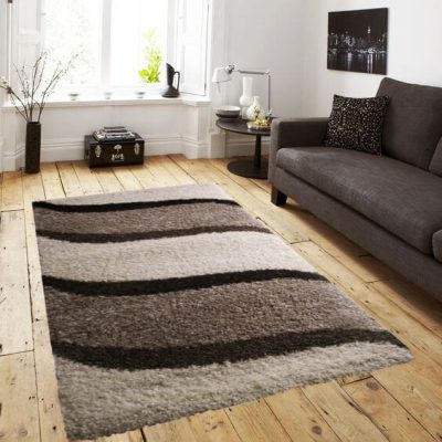 Jola Bézs Kávébarna Shaggy Szőnyeg  300 x 400 cm