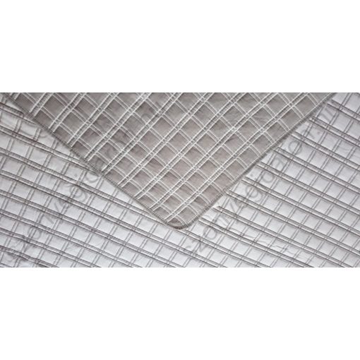 Szidónia Krém Szürke Kockás Kétoldalas Ágytakaró Pléd