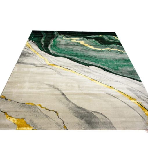 Szerafine Nyírt bézs zöld sárga szőnyeg 125 x 200 cm