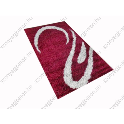 Bíborka Meggy bordó Fehér Shaggy szőnyeg 150 x 230 cm