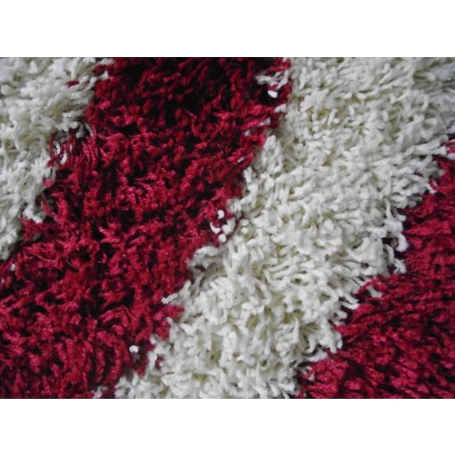 Bíborka Meggy bordó Fehér Shaggy szőnyeg 150 x 230 cm