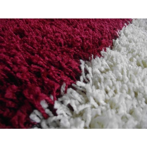 Bíborka Meggy bordó Fehér Shaggy szőnyeg 150 x 230 cm