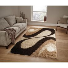 Szonóra Bézs Arany Shaggy Szőnyeg 125 x 200 cm