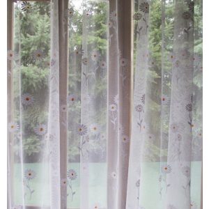Lángfátyol Fehér Margaréta mintásJacquard Függöny 250 x 300 cm