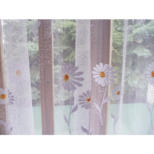 Lángfátyol Fehér Margaréta mintásJacquard Függöny 250 x 300 cm