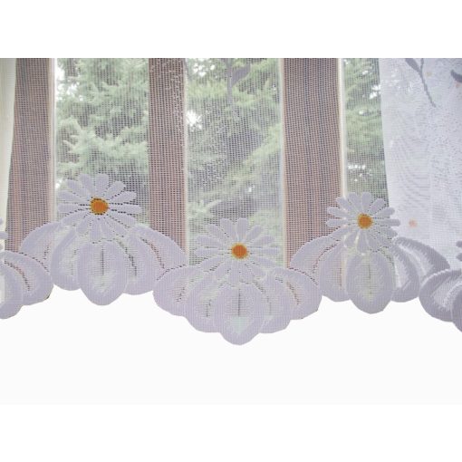 Lángfátyol Fehér Margaréta mintásJacquard Függöny 250 x 300 cm