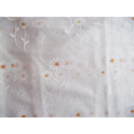 Lángfátyol Fehér Margaréta mintásJacquard Függöny 250 x 300 cm