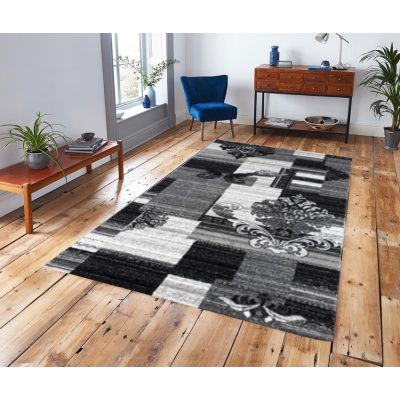 Bogor szürke fekete fehér nyírt szőnyeg 125 x 200 cm