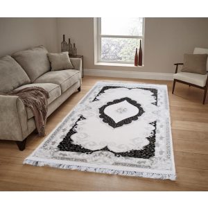 Marbella minőségi rojtos fehér szürke szőnyeg