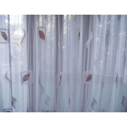 Tűzvirág Fehér Jacquard Függöny 250 x 300 cm