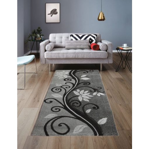 Grado Nyírt Fekete Fehér Szürke szőnyeg 80 x 150 cm