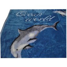 Rotello Delfin mintás Kék - Fehér Ágytakaró Pléd 200 x 240 cm