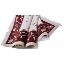 Fuenlabrada prémium ovális bordó fehér szőnyeg