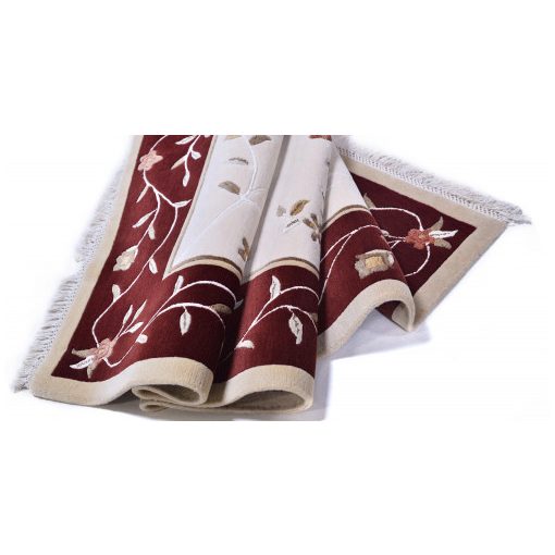 Fuenlabrada prémium ovális bordó fehér szőnyeg