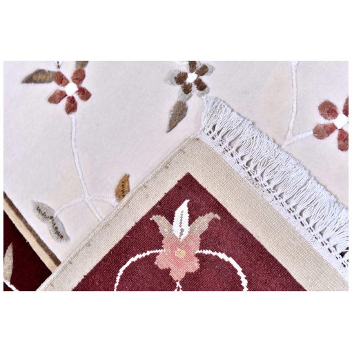 Fuenlabrada prémium ovális bordó fehér szőnyeg