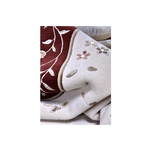 Fuenlabrada prémium ovális bordó fehér szőnyeg