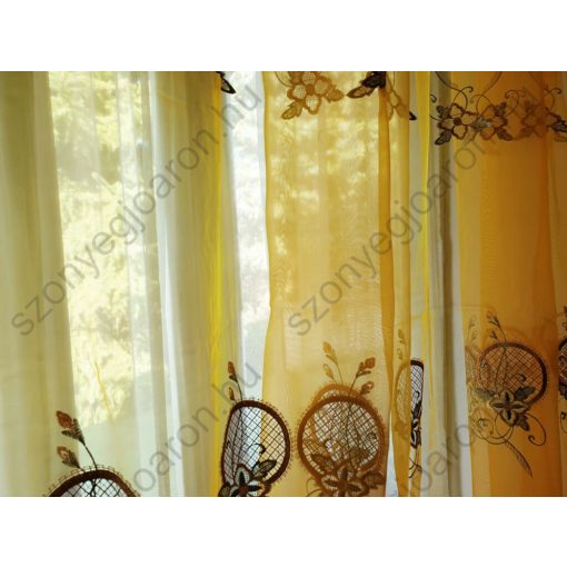 Jakarta Narancs Organza Függöny Csíptetős +Bújtatós