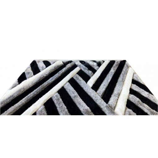 Alexis vastag luxus shaggy szőnyeg 80 x 150 cm fekete szürke fehér