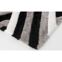 Alexis vastag luxus shaggy szőnyeg 80 x 150 cm fekete szürke fehér