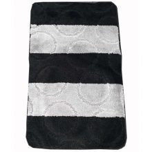 Anélia 3 részes Fürdőszoba Szőnyeg Szett Szürke Fekete 50 x 80 cm