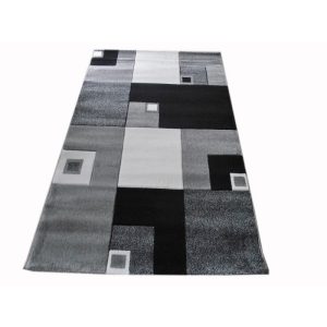 Damlia Nyírt Fekete Szürke Vastag szőnyeg 150 x 230 cm