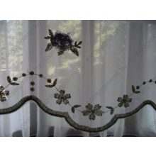 Bia Lila Zöld Kisvirágos Organza függöny Csíptetős + Bújtatós 300 x 250 cm