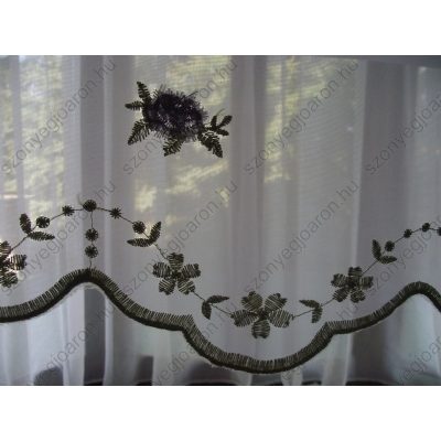 Bia Lila Zöld Kisvirágos Organza függöny Csíptetős + Bújtatós 300 x 250 cm