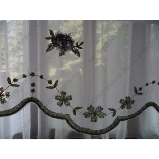 Bia Lila Zöld Kisvirágos Organza függöny Csíptetős + Bújtatós 300 x 250 cm