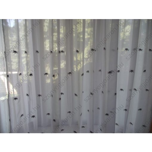 Bia Lila Zöld Kisvirágos Organza függöny Csíptetős + Bújtatós 300 x 250 cm