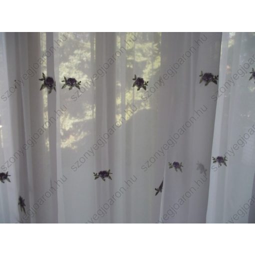 Bia Lila Zöld Kisvirágos Organza függöny Csíptetős + Bújtatós 300 x 250 cm