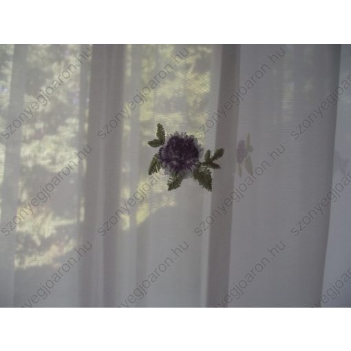 Bia Lila Zöld Kisvirágos Organza függöny Csíptetős + Bújtatós 300 x 250 cm