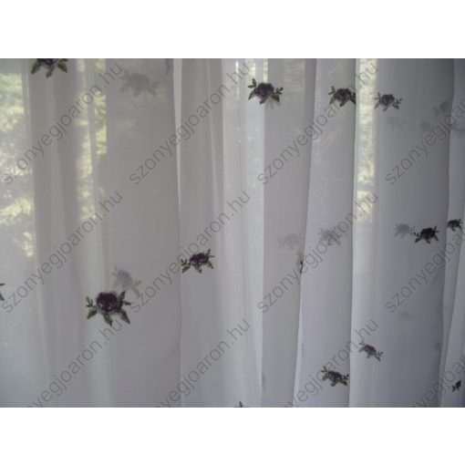 Bia Lila Zöld Kisvirágos Organza függöny Csíptetős + Bújtatós 300 x 250 cm