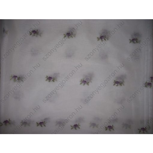 Bia Lila Zöld Kisvirágos Organza függöny Csíptetős + Bújtatós 300 x 250 cm
