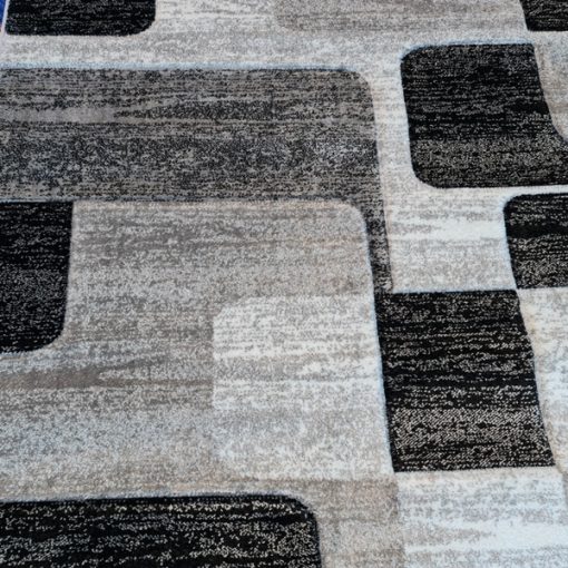 Benazír Nagyméretű Modern Szőnyeg 250 x 350 cm Szürke Fekete 