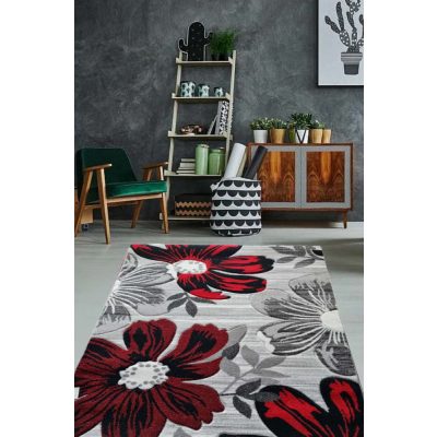 Bertina modern szürke szőnyeg 125 x 200 cm virágmintás