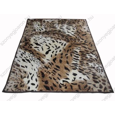 Magola Leopárd mintás Bézs Fekete Pléd Ágytakaró  200 x 240 cm