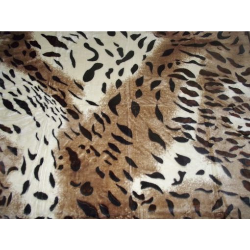 Magola Leopárd mintás Bézs Fekete Pléd Ágytakaró  200 x 240 cm
