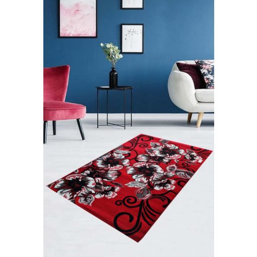 Bonca modern piros szőnyeg 70 x 100 cm virágmintás