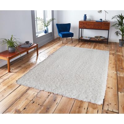 Hópihe Shaggy tört fehér szőnyeg 125x200cm