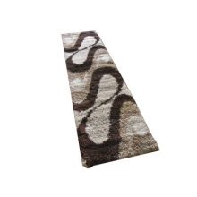 Marilena Bézs Barna Shaggy Futószőnyeg 80 x 300 cm