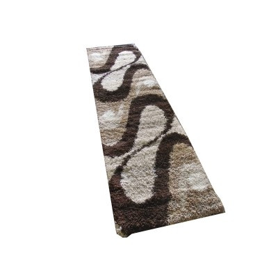 Marilena Bézs Barna Shaggy Futószőnyeg 80 x 300 cm