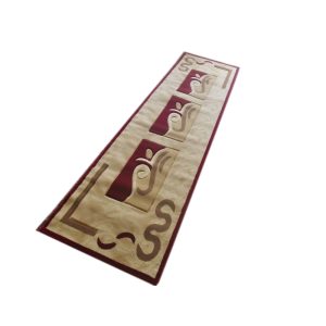 Boglár Nyírt Bordó Krém Futószőnyeg 80 x 300 cm