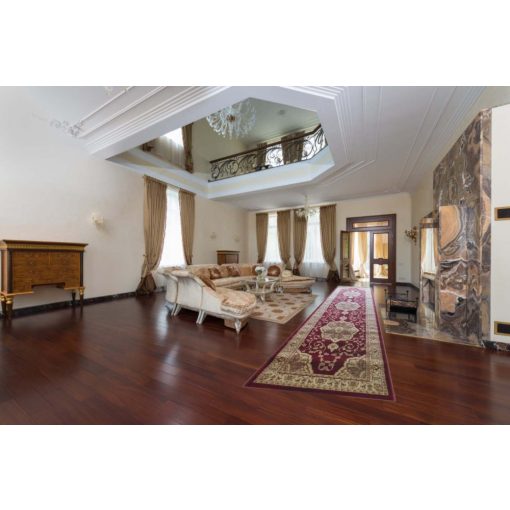 Cortona Nyírt Bordó Krém Futószőnyeg 80 x 300 cm