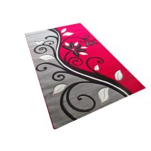 Saloma Nyírt piros-szürke szőnyeg 80x150cm