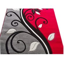 Saloma Nyírt piros-szürke szőnyeg 80x150cm