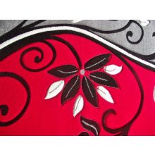 Saloma Nyírt piros-szürke szőnyeg 80x150cm