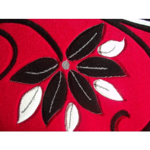 Saloma Nyírt piros-szürke szőnyeg 80x150cm