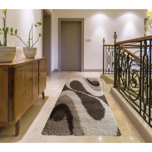 Bella finom krém barna shaggy futószőnyeg 80x300cm